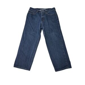 Lands' End Traditional Fit Jeans Mens Size 33x25 Dark‎ Wash Denim Pants